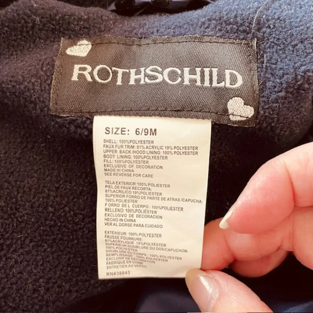 Rothschild Flocked Dressy Snowsuit Pram Winter Bunting Formal 6-9 Months - Picture 4 of 4